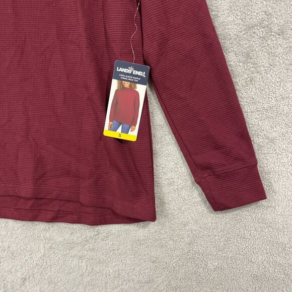 NEW Lands' End Womens S Burgundy Long Sleeve Funnel Neck Top - Picture 7 of 10